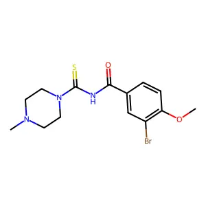 3-bromo-4-methoxy-N-[(4-methyl-1-piperazinyl)carbonothioyl]benzamide structure