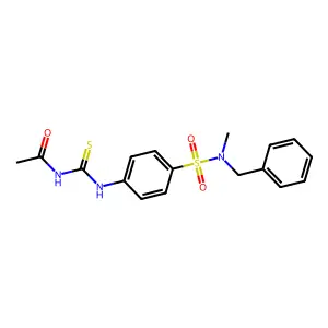 N-{[(4-{[benzyl(methyl)amino]sulfonyl}phenyl)amino]carbonothioyl}acetamide structure