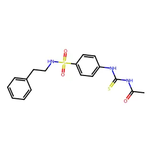 N-({4-[(2-phenylethyl)sulfamoyl]phenyl}carbamothioyl)acetamide structure