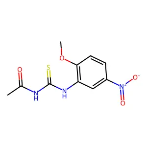 N-[(2-methoxy-5-nitrophenyl)carbamothioyl]acetamide structure