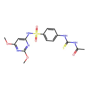 4-{[(acetylamino)carbothioyl]amino}-N-(2,6-dimethoxy-4-pyrimidinyl)benzenesulfonamide structure