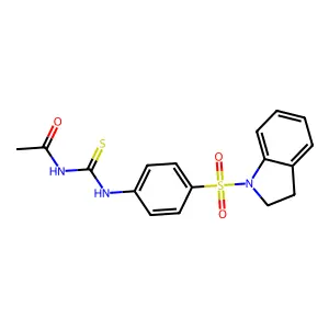 N-[[4-(2,3-dihydroindol-1-ylsulfonyl)phenyl]carbamothioyl]acetamide structure