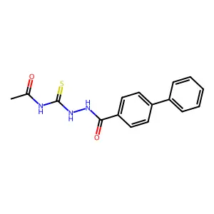 N-[[(4-phenylbenzoyl)amino]carbamothioyl]acetamide structure