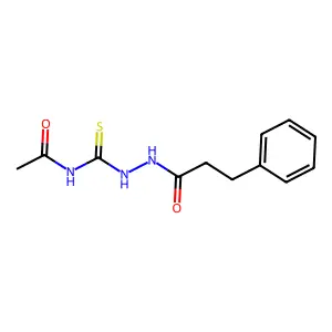 N-[(3-phenylpropanoylamino)carbamothioyl]acetamide structure