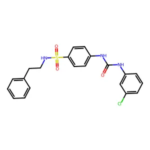4-(3-(3-chlorophenyl)ureido)-N-phenethylbenzenesulfonamide structure
