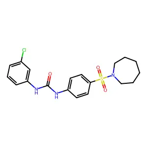 N-[4-(1-azepanylsulfonyl)phenyl]-N'-(3-chlorophenyl)urea structure
