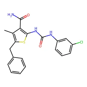5-Benzyl-2-[(3-chlorophenyl)carbamoylamino]-4-methylthiophene-3-carboxamide structure