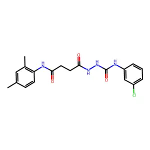 N-(3-chlorophenyl)-2-{4-[(2,4-dimethylphenyl)amino]-4-oxobutanoyl}hydrazinecarboxamide structure