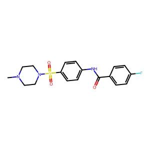 4-fluoro-N-{4-[(4-methyl-1-piperazinyl)sulfonyl]phenyl}benzamide structure