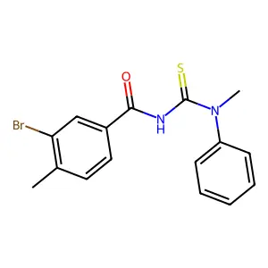3-bromo-4-methyl-N-[methyl(phenyl)carbamothioyl]benzamide structure