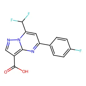 7-(Difluoromethyl)-5-(4-fluorophenyl)pyrazolo[1,5-a]pyrimidine-3-carboxylic acid structure