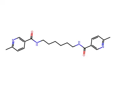 6-methyl-N-[6-[(6-methylpyridine-3-carbonyl)amino]hexyl]pyridine-3-carboxamide structure