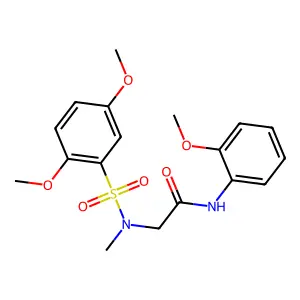 2-[(2,5-dimethoxyphenyl)sulfonyl-methylamino]-N-(2-methoxyphenyl)acetamide structure