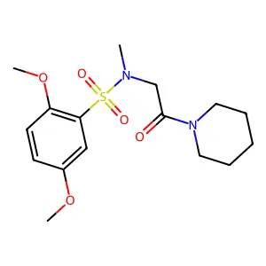 2,5-dimethoxy-N-methyl-N-(2-oxo-2-piperidin-1-ylethyl)benzenesulfonamide structure