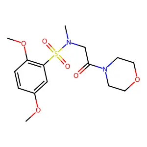 2,5-dimethoxy-N-methyl-N-(2-morpholin-4-yl-2-oxoethyl)benzenesulfonamide structure