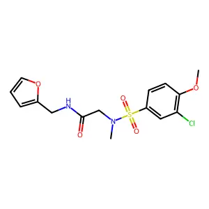 2-[(3-chloro-4-methoxyphenyl)sulfonyl-methylamino]-N-(furan-2-ylmethyl)acetamide structure