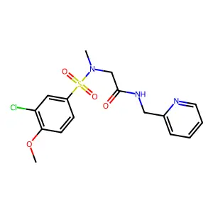 2-[(3-chloro-4-methoxyphenyl)sulfonyl-methylamino]-N-(pyridin-2-ylmethyl)acetamide structure
