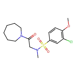 N-[2-(azepan-1-yl)-2-oxoethyl]-3-chloro-4-methoxy-N-methylbenzenesulfonamide structure