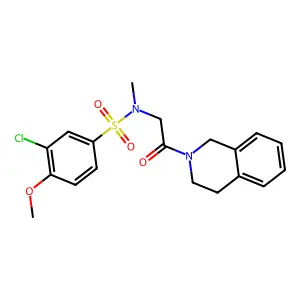 3-chloro-N-[2-(3,4-dihydro-1H-isoquinolin-2-yl)-2-oxoethyl]-4-methoxy-N-methylbenzenesulfonamide structure