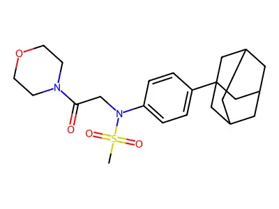 N-[4-(1-adamantyl)phenyl]-N-(2-morpholin-4-yl-2-oxoethyl)methanesulfonamide structure