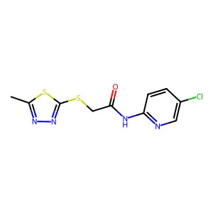 N-(5-chloropyridin-2-yl)-2-[(5-methyl-1,3,4-thiadiazol-2-yl)sulfanyl]acetamide structure