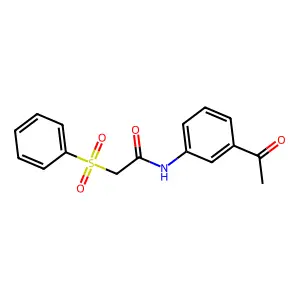 N-(3-acetylphenyl)-2-(phenylsulfonyl)acetamide structure