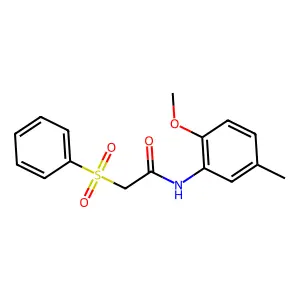 N-(2-methoxy-5-methylphenyl)-2-(phenylsulfonyl)acetamide structure