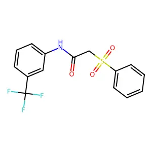 2-(phenylsulfonyl)-N-[3-(trifluoromethyl)phenyl]acetamide structure