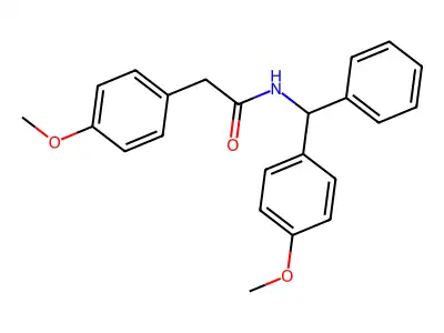 2-(4-methoxyphenyl)-N-[(4-methoxyphenyl)-phenylmethyl]acetamide structure