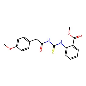 Methyl 2-({[(4-methoxyphenyl)acetyl]carbamothioyl}amino)benzoate structure