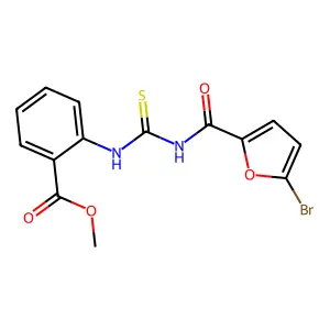 Methyl 2-[(5-bromofuran-2-carbonyl)carbamothioylamino]benzoate structure