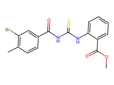 Methyl 2-[(3-bromo-4-methylbenzoyl)carbamothioylamino]benzoate structure