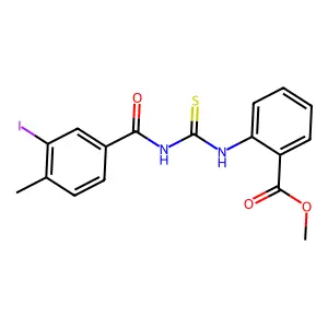 Methyl 2-[(3-iodo-4-methylbenzoyl)carbamothioylamino]benzoate structure