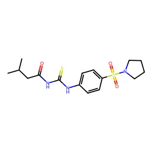 3-methyl-N-({[4-(1-pyrrolidinylsulfonyl)phenyl]amino}carbonothioyl)butanamide structure
