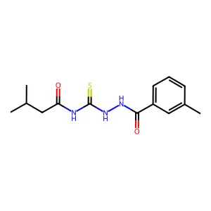 3-methyl-N-[[(3-methylbenzoyl)amino]carbamothioyl]butanamide structure