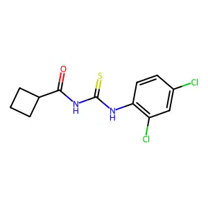 N-[(2,4-dichlorophenyl)carbamothioyl]cyclobutanecarboxamide structure
