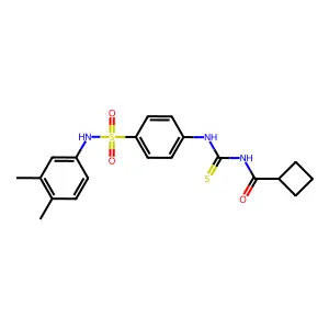 N-[[4-[(3,4-dimethylphenyl)sulfamoyl]phenyl]carbamothioyl]cyclobutanecarboxamide structure