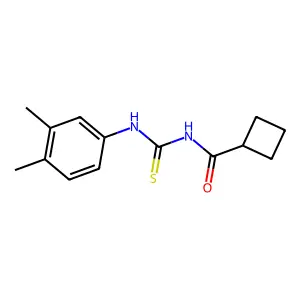 N-[(3,4-dimethylphenyl)carbamothioyl]cyclobutanecarboxamide structure