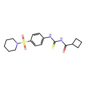N-[(4-piperidin-1-ylsulfonylphenyl)carbamothioyl]cyclobutanecarboxamide structure