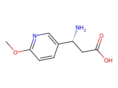 (R)-3-Amino-3-(6-methoxypyridin-3-yl)propanoic acid structure