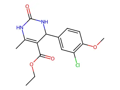 ethyl 4-(3-chloro-4-methoxyphenyl)-6-methyl-2-oxo-1,2,3,4-tetrahydropyrimidine-5-carboxylate structure