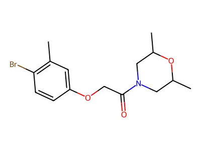 2-(4-Bromo-3-methylphenoxy)-1-(2,6-dimethylmorpholin-4-yl)ethanone structure