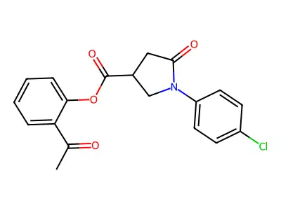 2-Acetylphenyl 1-(4-chlorophenyl)-5-oxopyrrolidine-3-carboxylate structure