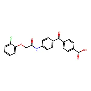 4-(4-{[(2-Chlorophenoxy)acetyl]amino}benzoyl)benzoic acid structure
