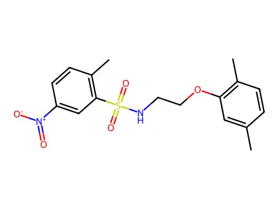 N-[2-(2,5-dimethylphenoxy)ethyl]-2-methyl-5-nitrobenzenesulfonamide structure