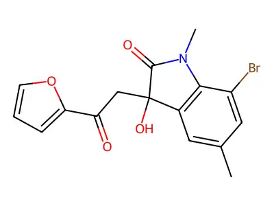 7-Bromo-3-[2-(furan-2-yl)-2-oxoethyl]-3-hydroxy-1,5-dimethylindol-2-one structure