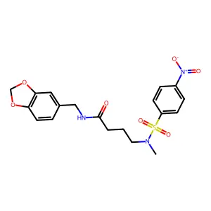 N-(1,3-benzodioxol-5-ylmethyl)-4-[methyl-(4-nitrophenyl)sulfonylamino]butanamide structure