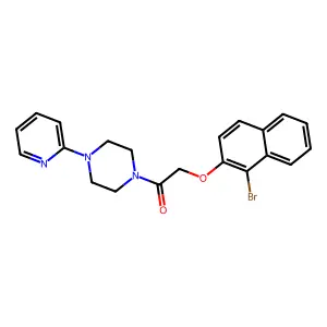 1-{[(1-Bromo-2-naphthyl)oxy]acetyl}-4-(2-pyridinyl)piperazine structure