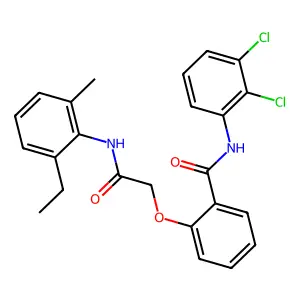N-(2,3-dichlorophenyl)-2-[2-(2-ethyl-6-methylanilino)-2-oxoethoxy]benzamide structure