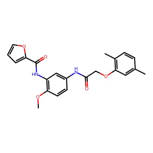 N-[5-[[2-(2,5-dimethylphenoxy)acetyl]amino]-2-methoxyphenyl]furan-2-carboxamide structure